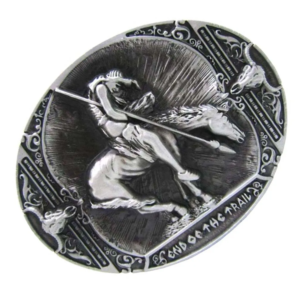 Винтажная индийская пряжка для ремня в западном стиле рыцарские рога старинный