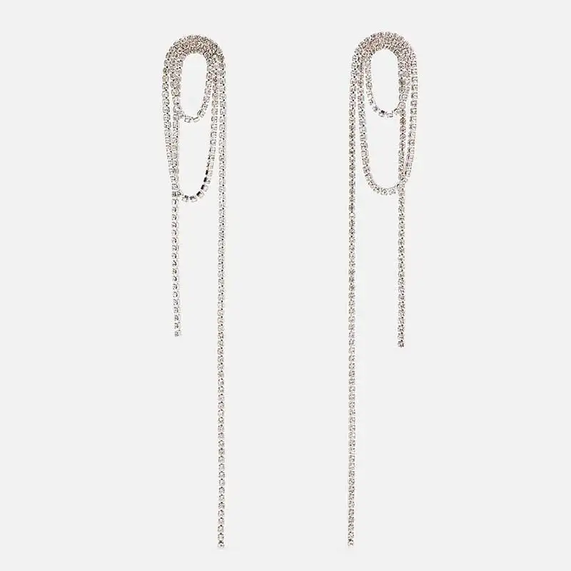Dvacaman ZA Gold Oorbellen Crystal Pendientes блестящие эффектные Висячие серьги для женщин Свадебные подарки ювелирные изделия