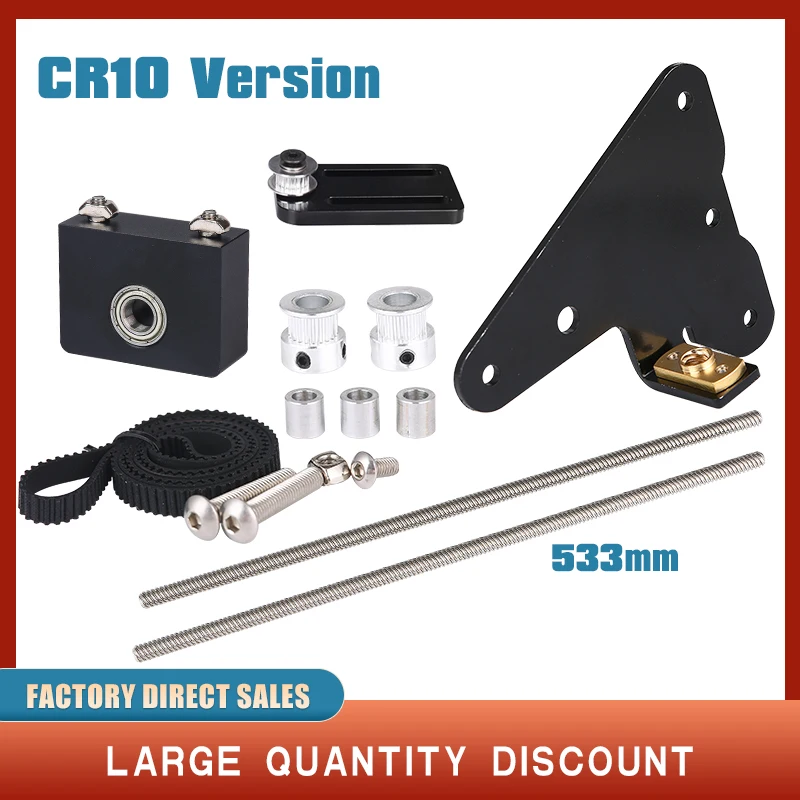 3d printer parts upgrade kits creality ender 3cr10 dual z axis t8 lead screw kits bracket aluminum profile with belt pulley free global shipping