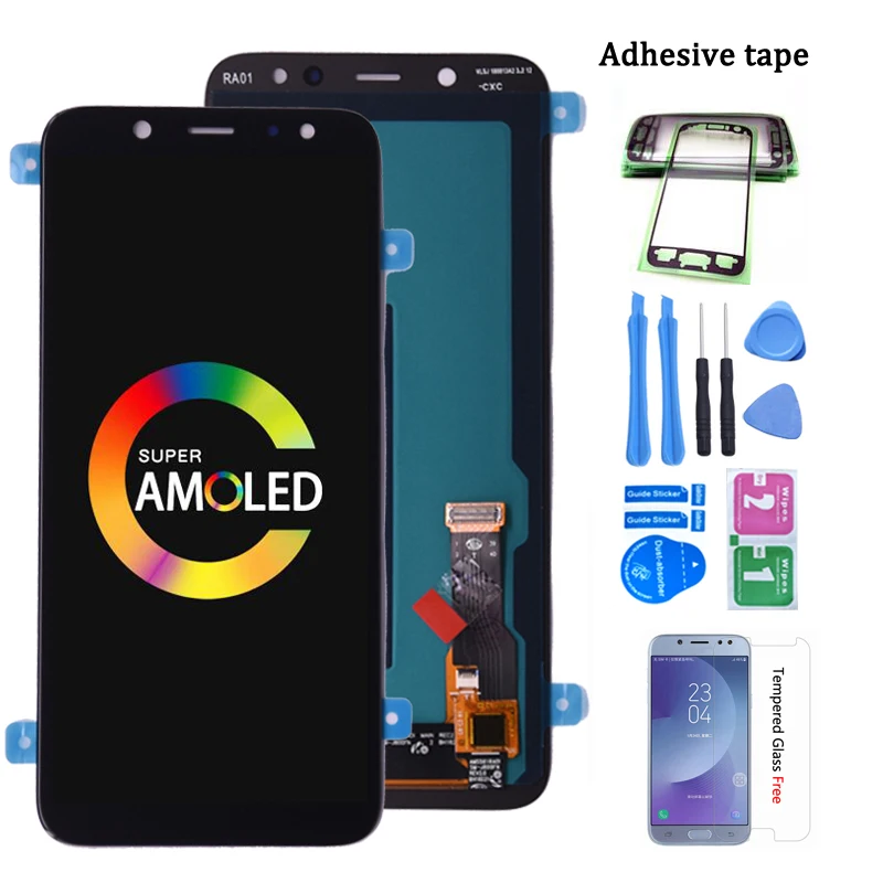 Супер AMOLED для SAMSUNG Galaxy A6 A600 A600F A600FN ЖК-дисплей с кодирующий преобразователь сенсорного экрана в сборе