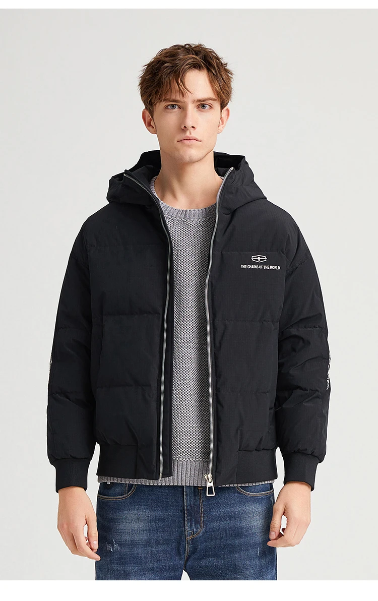 Pioneer Camp Fashion Men Winter Duck Down Jacket Solid Warm Simple Waterproof Zipper Pocket High Quality Jackets Men AYR903431