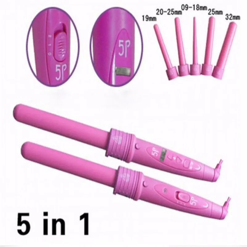 Электрический Керамический щипцы для завивки волос набор палочек 5 размеров