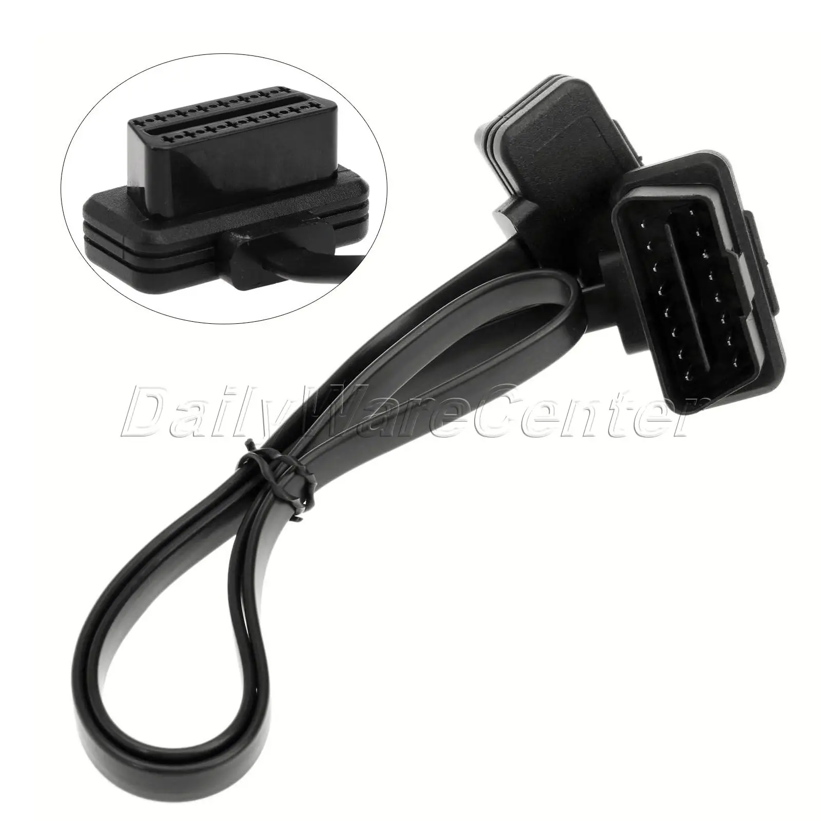 60 см 2 фута плоский тонкий как лапша OBD2 OBDII OBD кабель 16 контактов ELM327 штекер гнездо