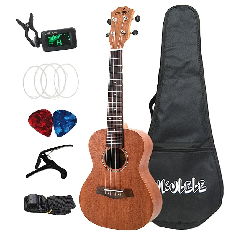 Sapele Concert Ukulele наборы 23 дюймов 4 струны Гавайская мини гитара с сумкой тюнер Capo