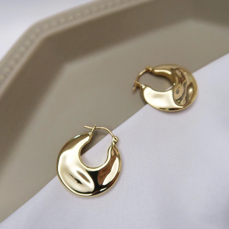 

Minimalist Thump Bump Texture Hoop Earrings for Women Trendy Geometric Circular Gold Color Metal Earrings Fashion Jewelry