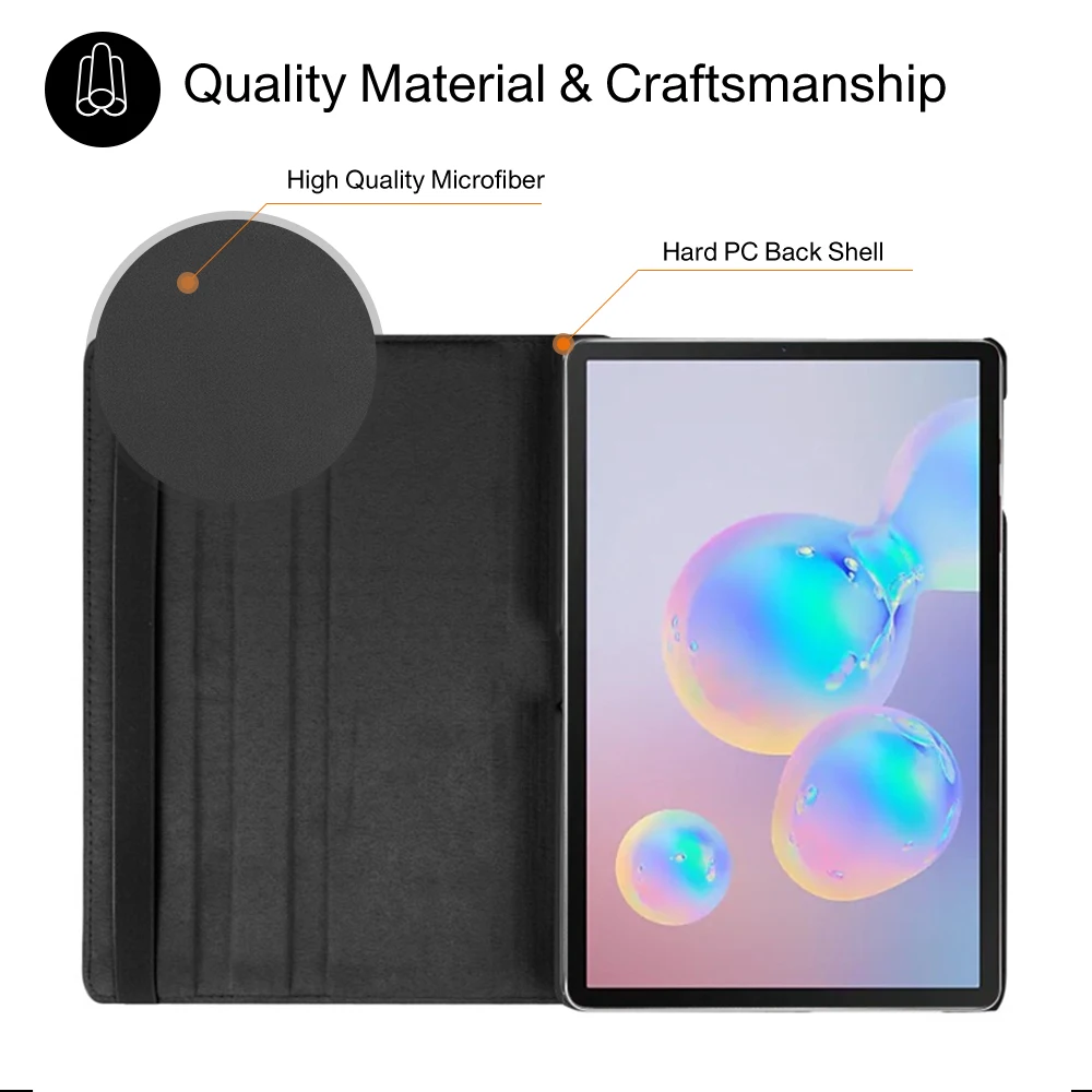 Чехол для планшета Samsung Galaxy Tab S6 10 5 2019 вращающийся чехол из искусственной кожи