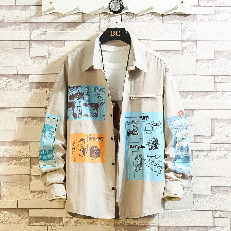 Рубашка мужская в клетку с длинным рукавом модная Свободная Повседневная стиле