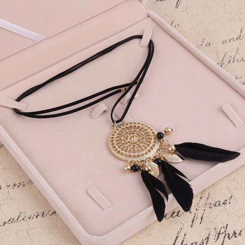 XL907 ZOSHI, Винтажное колье, Макси ожерелье из кожаной цепи, кулон, колье, Femme Bijoux, женские массивные подвески и ожерелья - Окраска металла: XL907