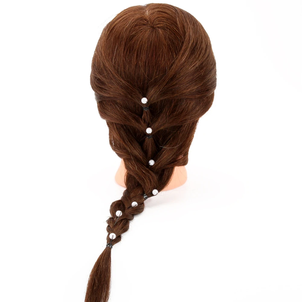 100% настоящие человеческие волосы для укладки тренировка головы салон плетение