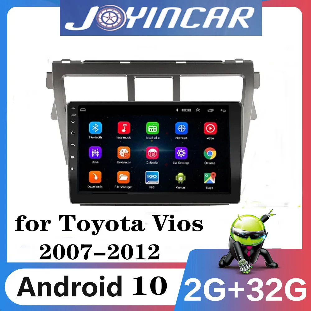

Автомобильное радио, мультимедийный видеоплеер, 2 Гб + 32 ГБ, 2 din, Android 10, для Toyota VIOS Yaris 2007, 2008, 2009, 2010, 2011-2012, carplay