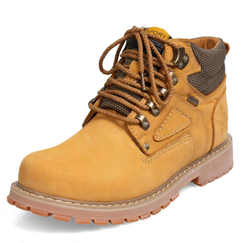 Модные мужские ботинки на шнуровке Прочные ботильоны из нубука резиновой