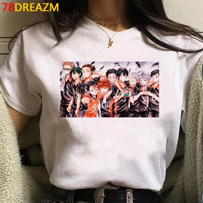 

Haikyuu Футболка женская tumblr harajuku уличная одежда парные повседневные топы футболки футболка в эстетике