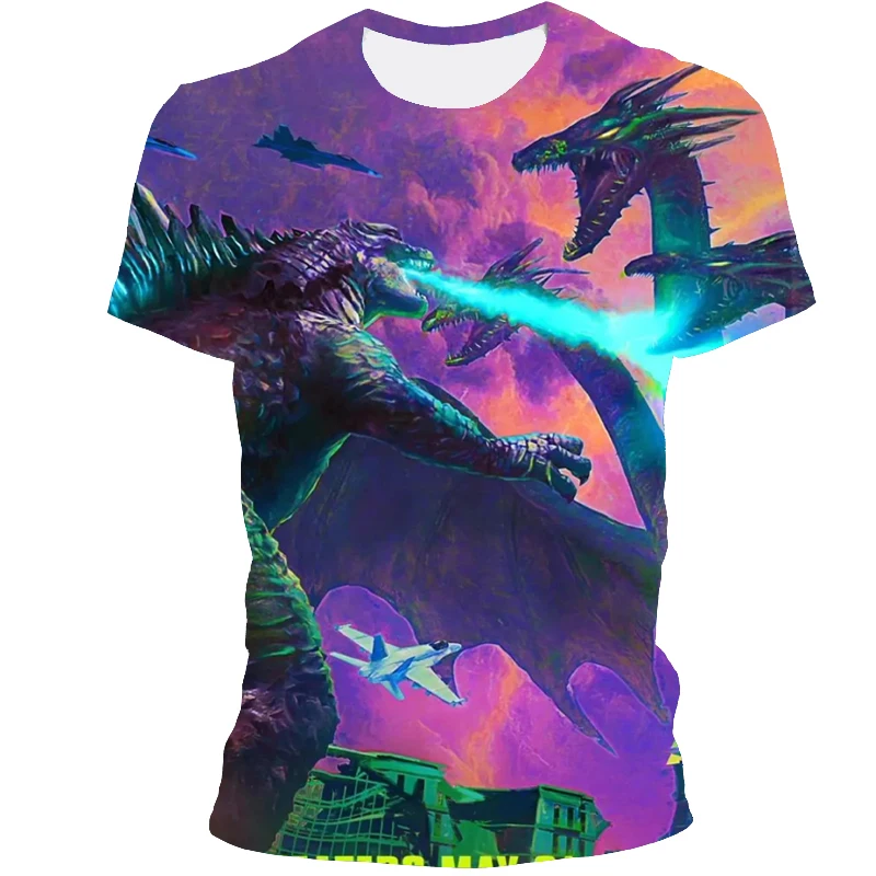 

New T-Shirt Men And Women In 2021 Hip-Hop Round Neck Short-Sleeved T-Shirt Domineering Animal Casual 3D Printing