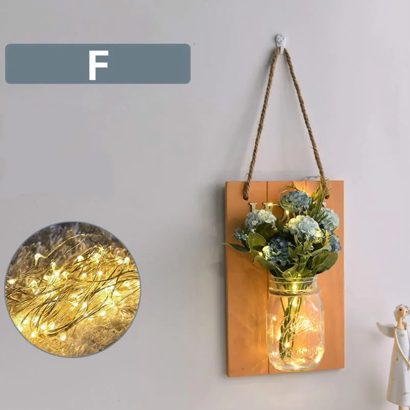 Ins деревенский Мейсон Jar настенные бра подвесной дизайн светодиодный Сказочный