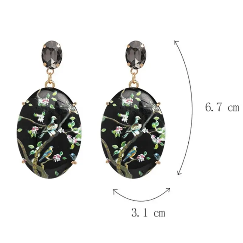 

Women Ethnic Boho Teardrop Jewelry Big Round Beaded Ear Decor for Mom Elegant Vintage Drop Earrings Flower Dangle Earrings