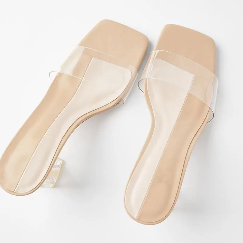 

Heel Mule shoes Thick Heeled High Heel with Open toe Sandals women Size 35-40 Lady Slippers Slides