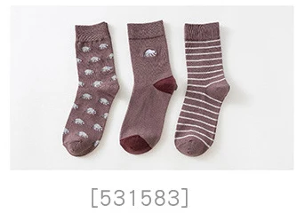 Caramella Men's Crew Socks Cotton Made Animal Jacquard Embroidery Socks Cotton 3 Pairs/Lot - Цвет: 5315831101