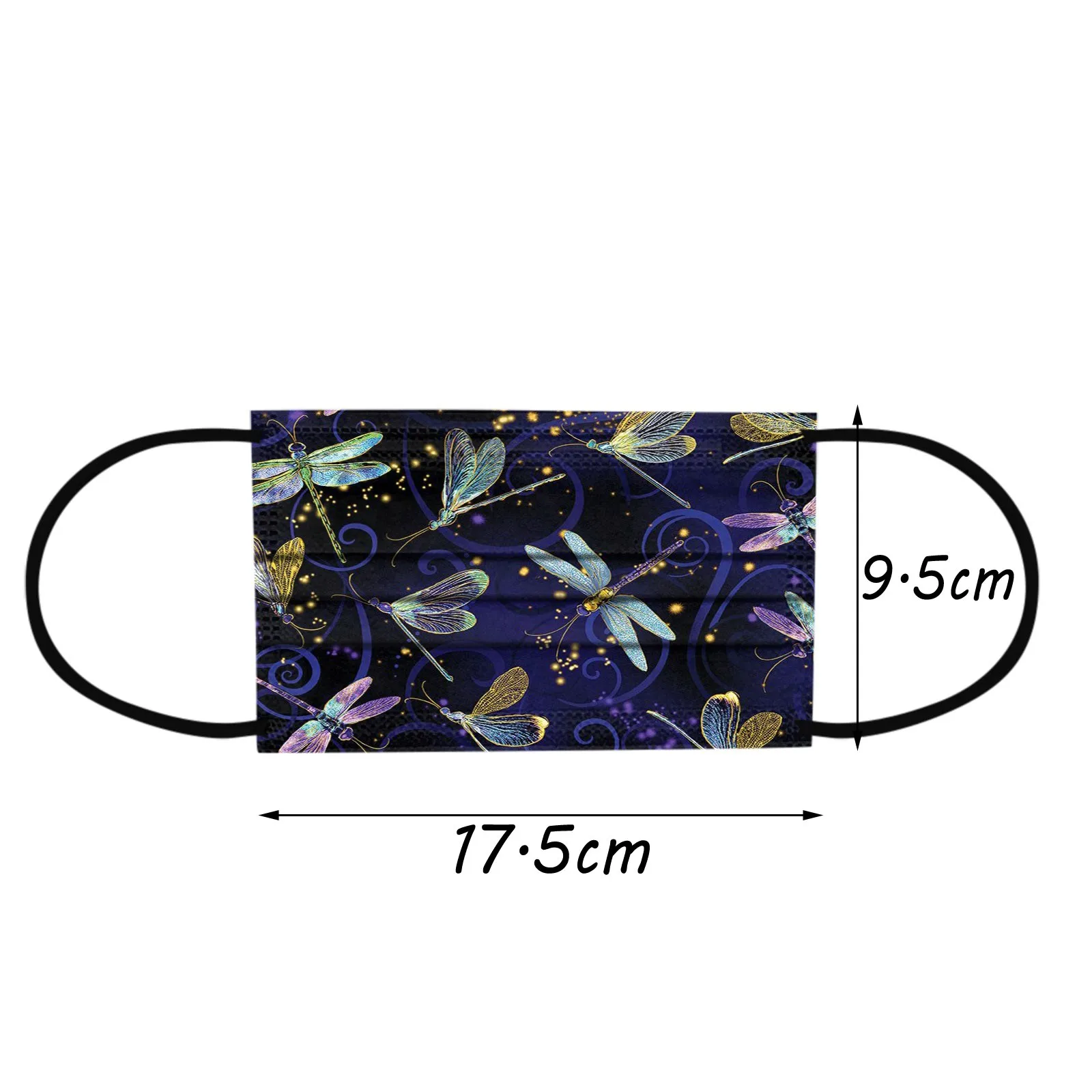 

10PC Face Masks Adult Cat Paw footprint print Dragonfly Print Mouth Cover Three Layer Breathable Mask Mascarillas Mascherine