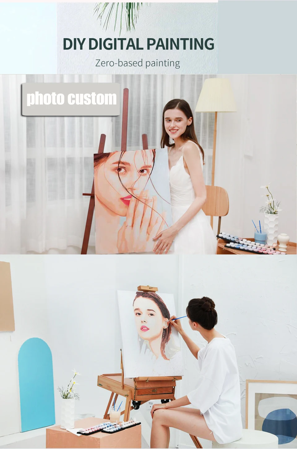 

Customized Adult Digital Painting Home Decor Picture DIY Kit Gift Painting Oil Painting Acrylic Paint Canvas Personality