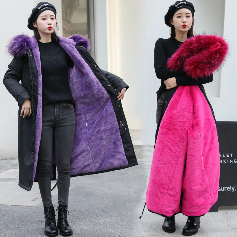Зимние парки 2019 зима 30 градусов женские пальто с капюшоном меховой воротник