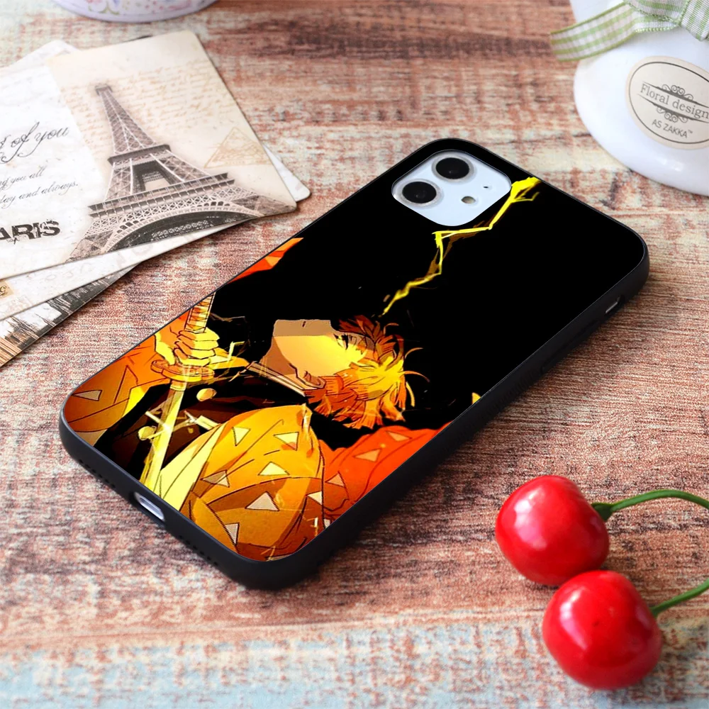 

For iPhone Zenitsu, kimetsu no yaiba Soft TPU Border Apple iPhone Case