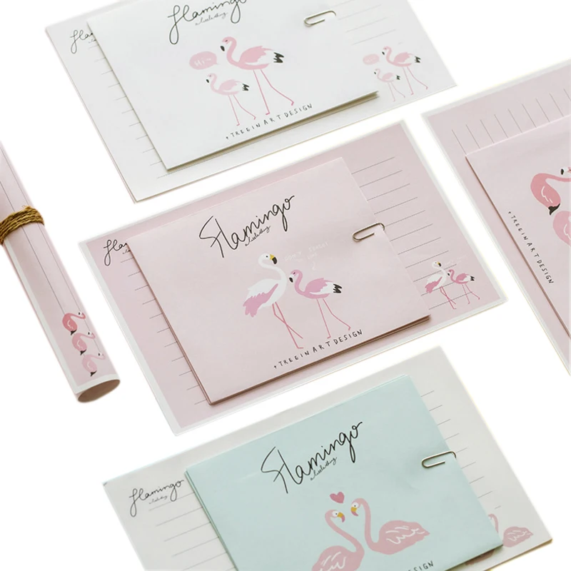 1 шт./лот 6 стилей Розовый Белый Фламинго любовь письмо бумажный конверт модный