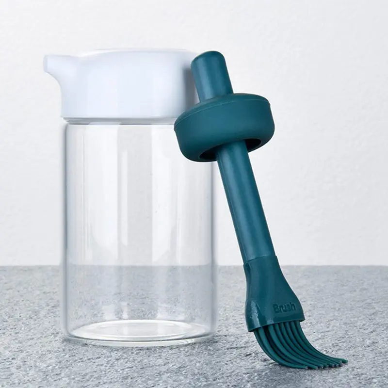 Стеклянная емкость для специй с масляной щеткой термостойкая бутылка
