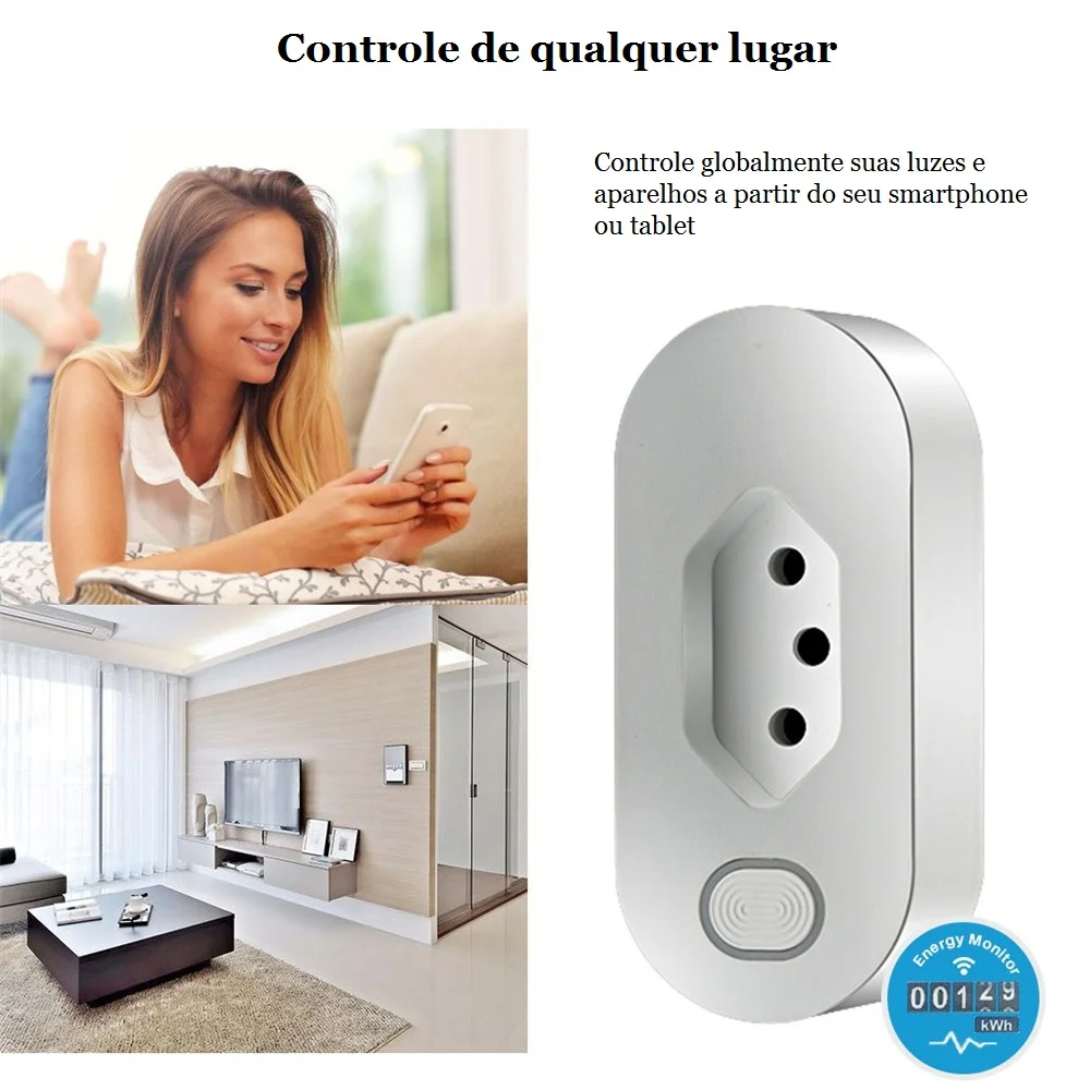 Бразильская Розетка WIFI умная штепсельная вилка BR Беспроводная розетка Smart Life Tuya