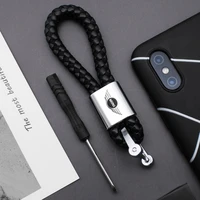 black leather weave car keychain key chain holder keyring for mini cabrio cooper roadster jcw f54 f55 f56 f57 r53 r55car styling
