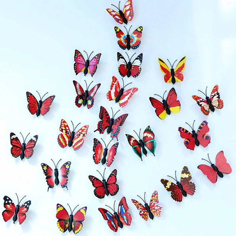 20 шт./компл. 3D Наклейка на стену в виде бабочки для гостиной домашний декор