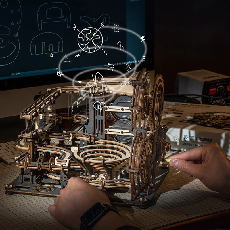 

294 шт., Детский конструктор «мраморный ночной город»