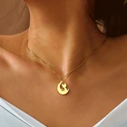 Ожерелья из нержавеющей стали, милая подвеска в виде Луны, кота, изящный чокер, модная цепочка до ключиц, ожерелья для женщин, ювелирные изделия, подарки для девушек, новинка