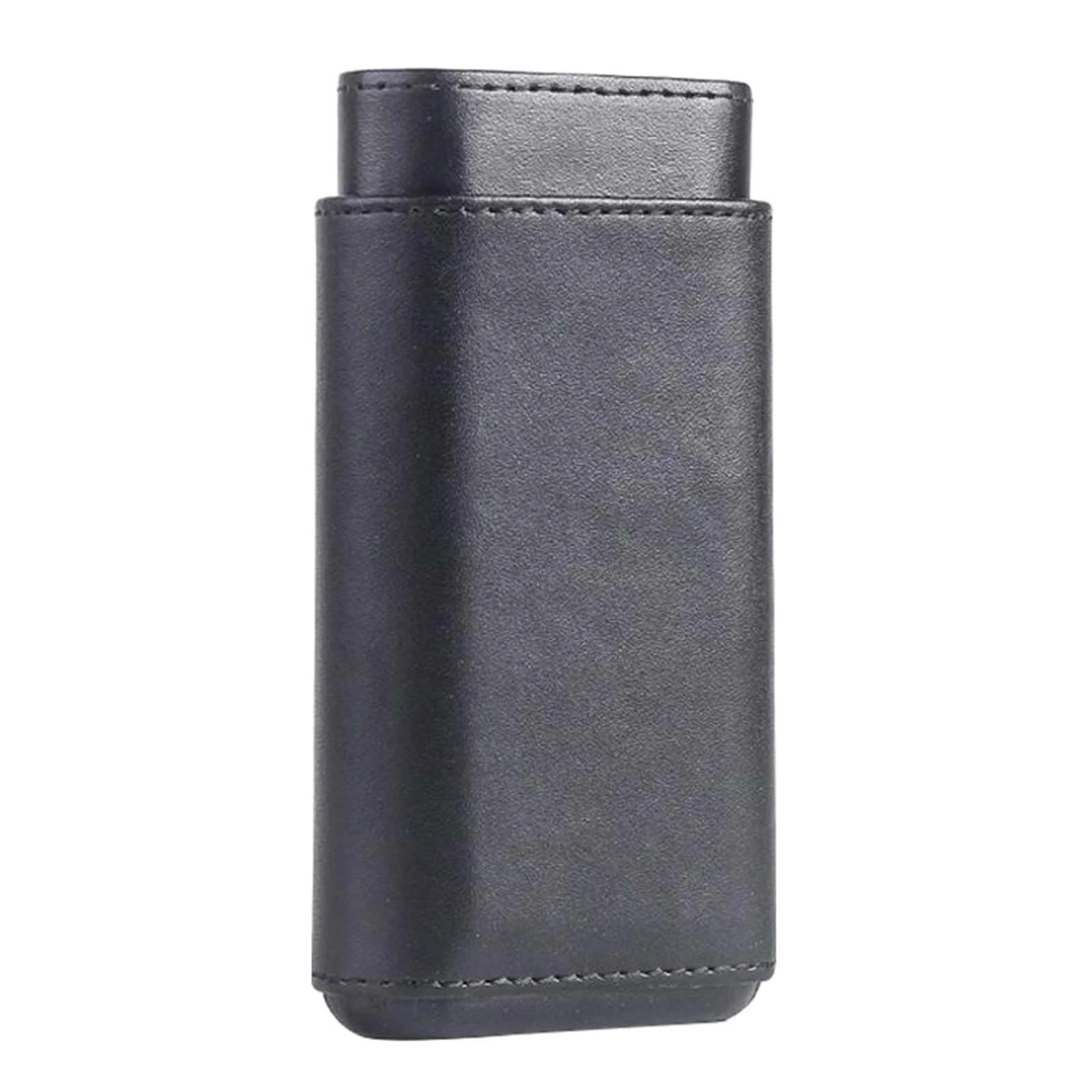 

1pc Black Cedar Wood Lined Travel Cigar Holder Protective Outfit 3