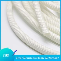 1m 1 25mm diameter 600 deg high temperature braided soft chemical fiber tubing insulation cable sleeving fiberglass tube