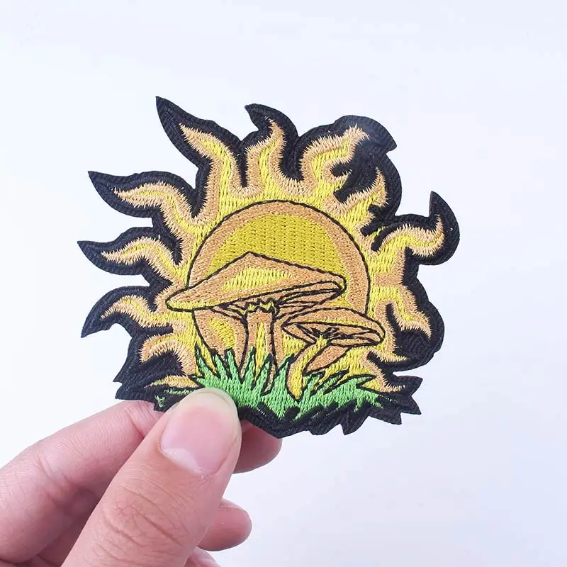 Горы вышивка волна кактус гладить на патчи для одежды Бесплатная доставка защита