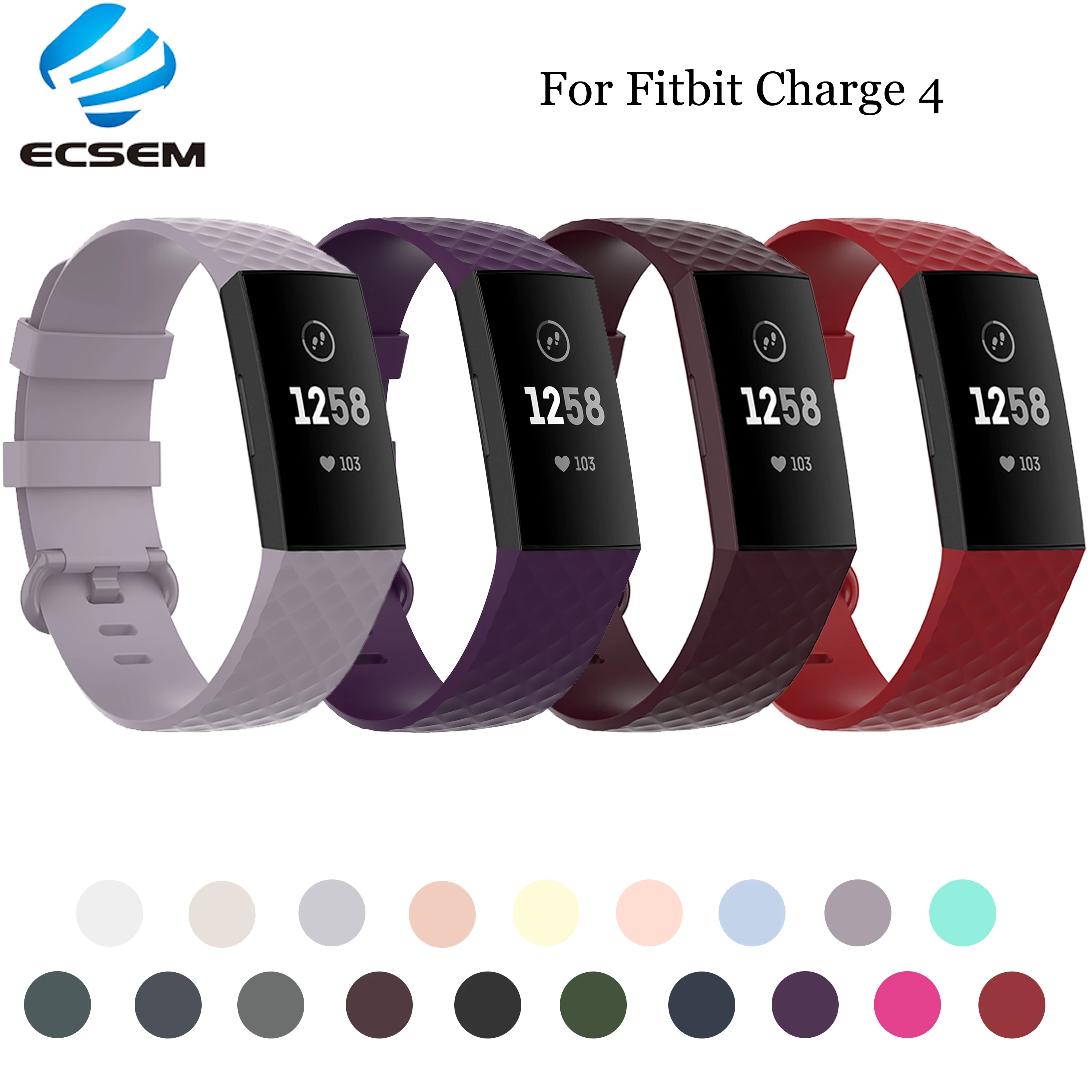 Смарт браслет Ecsem для Fitbit Charge 4 ремешка из ТПУ спортивный сменный Браслет модный