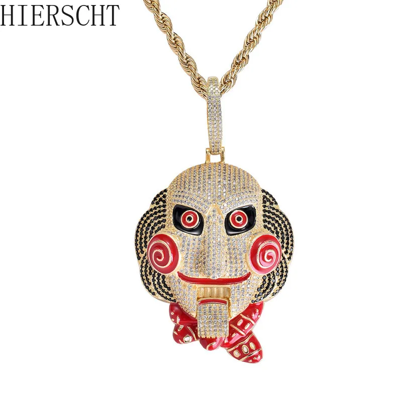 

Movie Character Chainsaw Horror Mask Doll Pendant Mouth Movable High-quality Hip-hop Fashionable Necklace Halloween Gifts