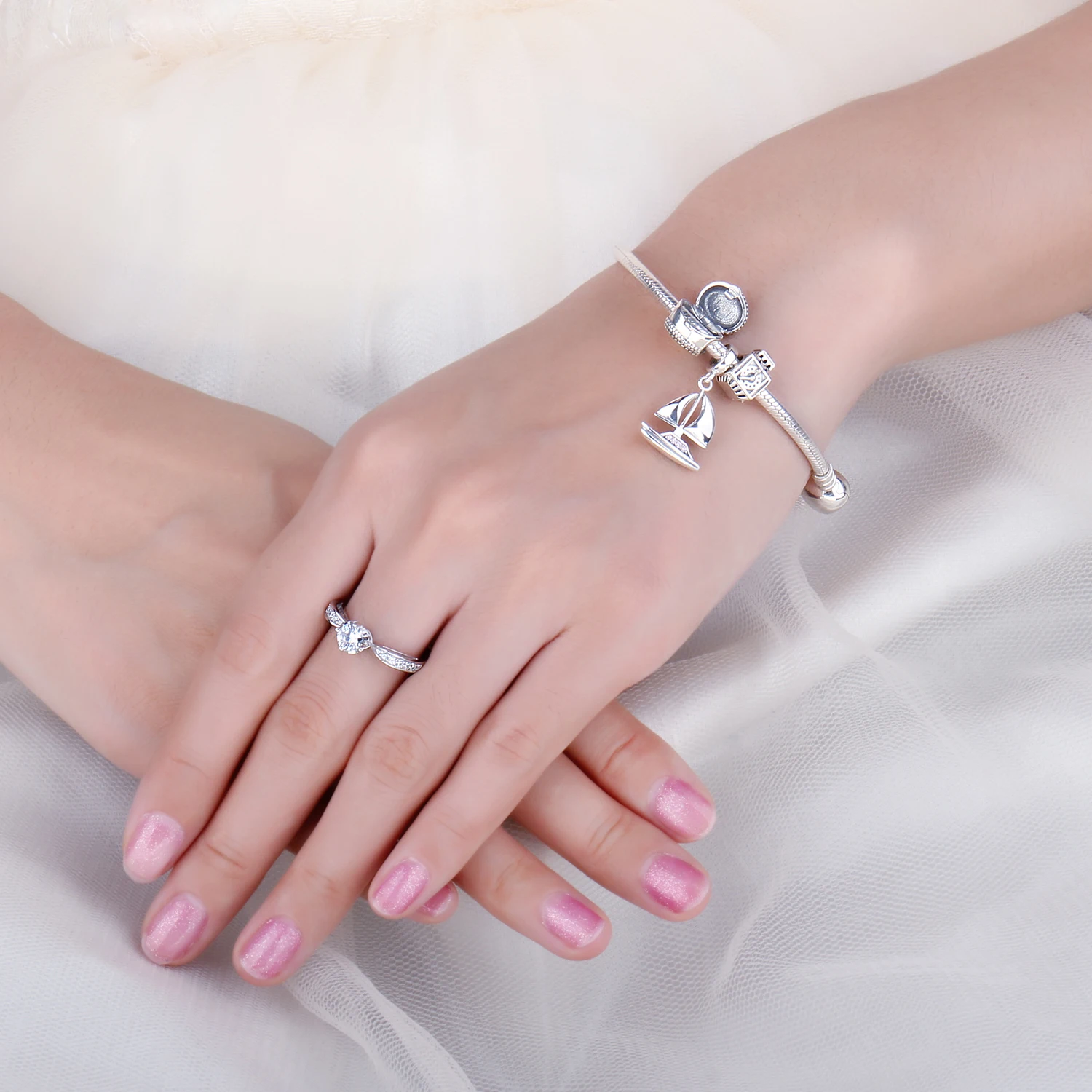 JewelryPalace Винтаж 925 пробы серебро открываемые шкатулка из бисера Шарм Fit Браслеты