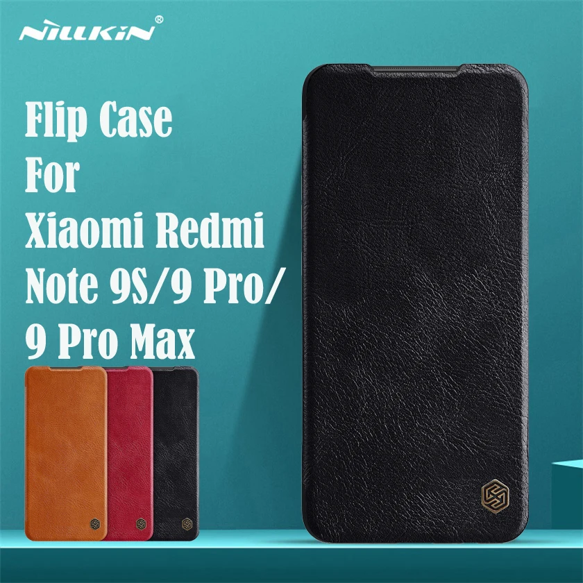 Чехол-книжка Nillkin Qin для Xiaomi Redmi Note 9S 9 Pro Max кожаный с отделением карт | Мобильные