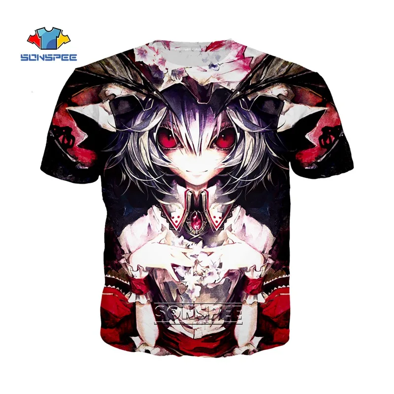 Футболки SONSPEE TouHou Project с 3D принтом футболка японским аниме Повседневная Уличная