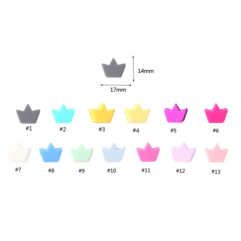 

10Pcs/Set Crown Silicone Beads Baby Teething Colorful Baby Nursing Teethers Food Grade Teether Beads Baby DIY Pacifier Chain