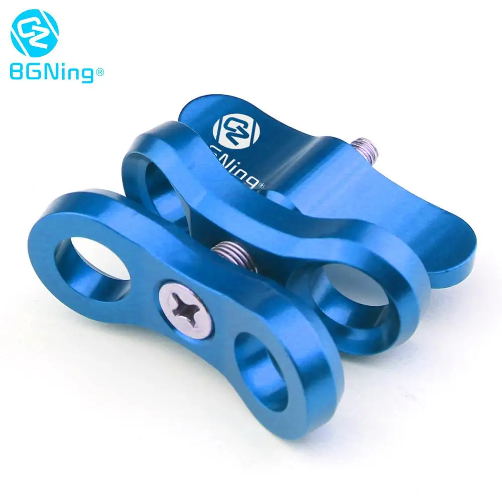 blue 2 holes clip CNC бабочка зажим 2 3 открытое отверстие Дайвинг светильник Кронштейн Разъем штатива шаровой головкой адаптер для Gopro Спорт SLR камера - Цвет: blue 2 holes clip
