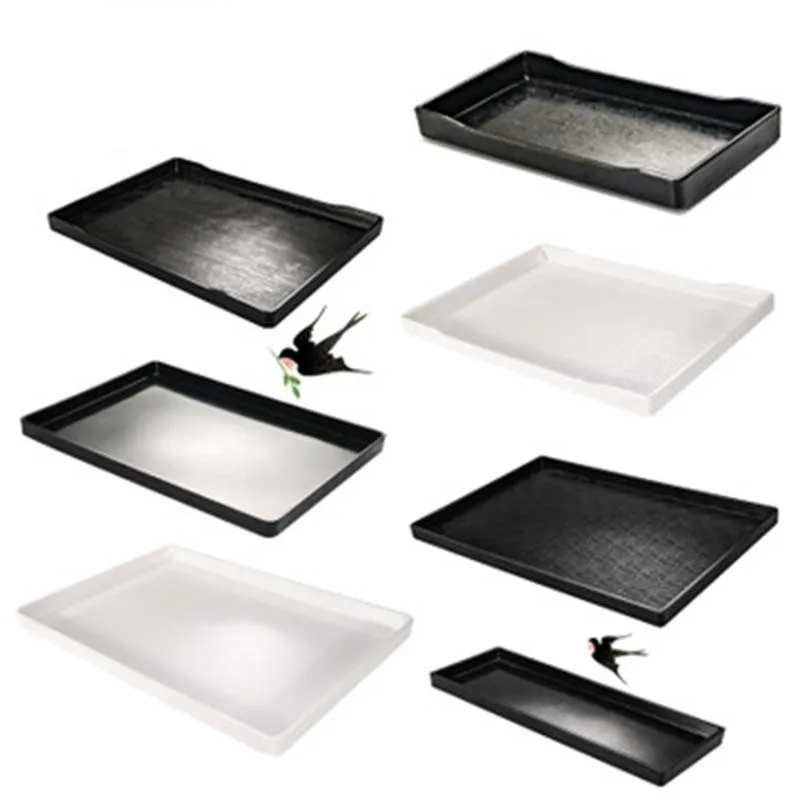 Прямоугольный пластиковый поднос тарелка для фруктов японский меламин имитация