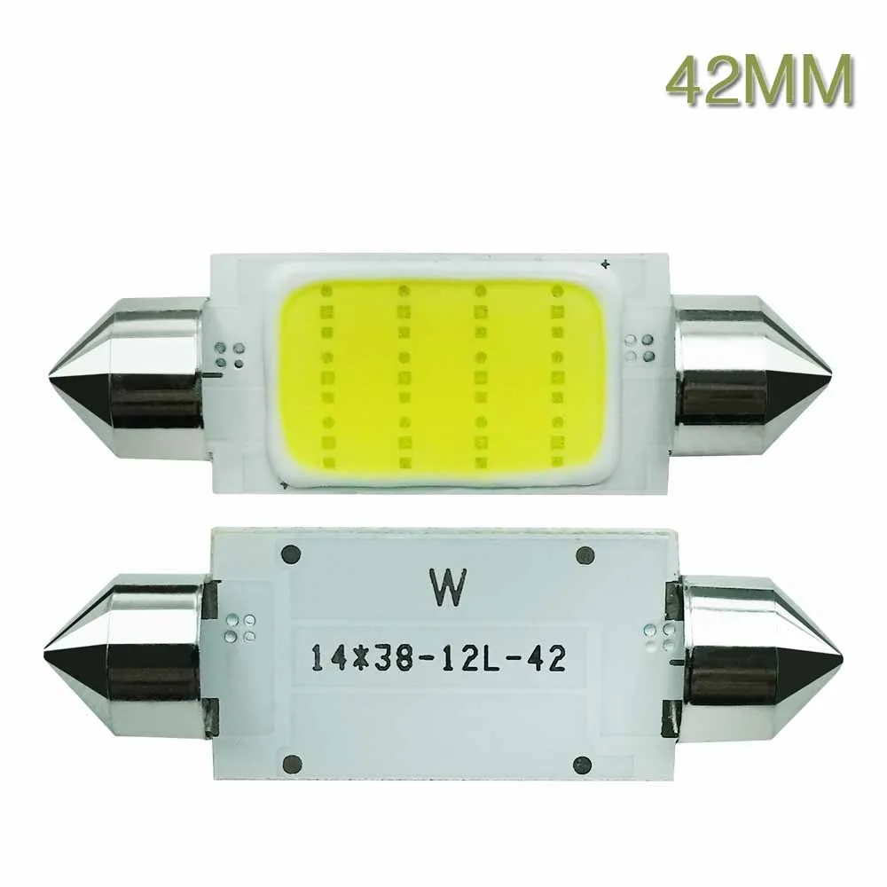 

LSlight 50PCS C5W Festoon 31MM 36MM 39MM 42MM LED Bulb COB for Auto Car Interior Dome Light Reading Light Licence Plate Lamp 12V