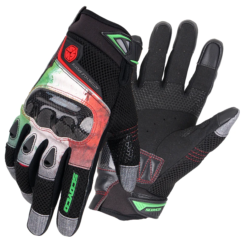 Мотоциклетные перчатки SCOYCO MC47 винтажные дышащие митенки из углеродного волокна