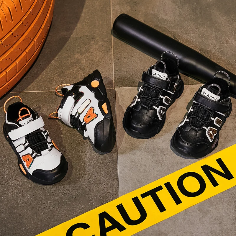 

Winter Short Plush Leather Anti-Slippery Fashion Comfort Kids Shoes Sport Kids Sneakers Boys Casual Shoes For Children Sneakers