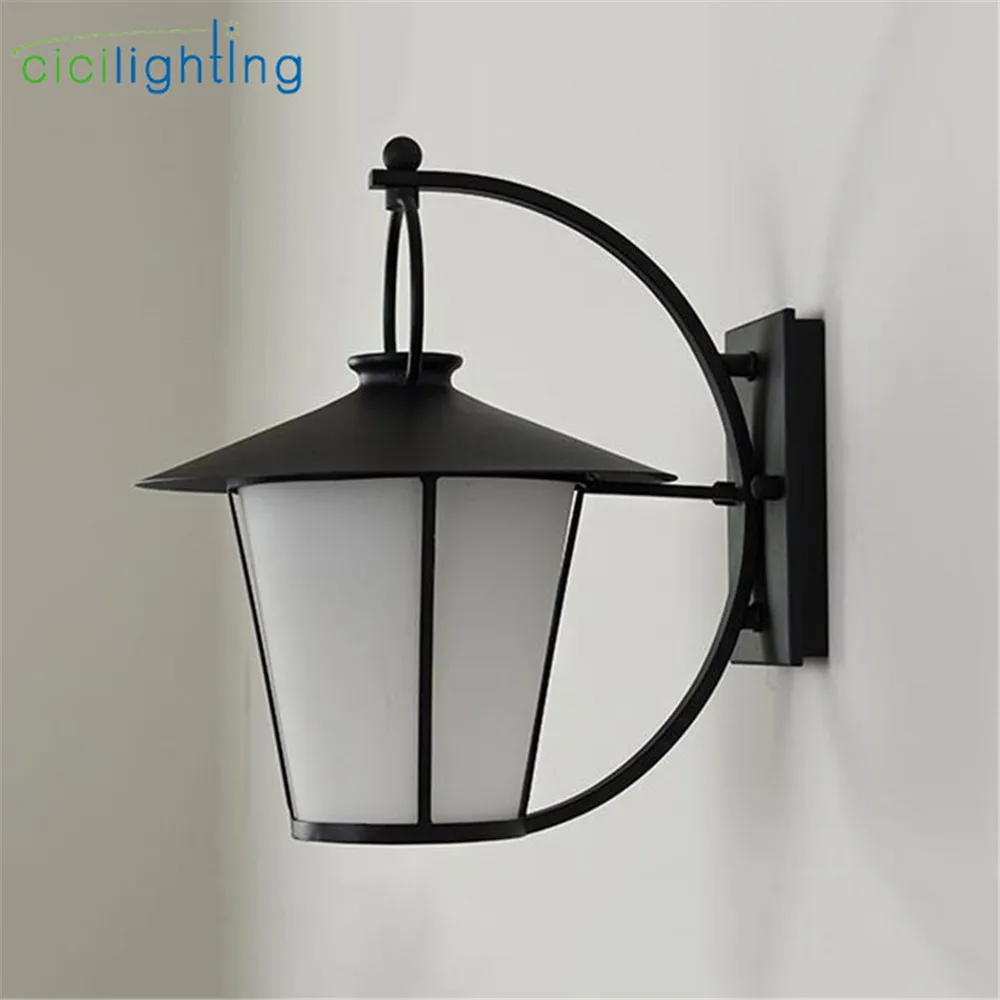 値段 工業用屋外壁照明器具マターブラックウォームホワイト壁ランタン白ガラス燭台家のためのデッキパティオポーチライト