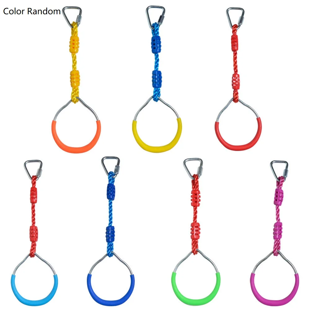 

Kids Outdoor Rings Gymnastic Ring Swing Adjustable Swing Rings Colorful Backyard Durable For Ninja Obstacle Course Kit Camping