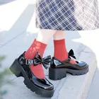 Туфли Мэри Джейн женские в японском стиле, винтажные туфли в Стиле Лолита, на платформе и высоком каблуке, для студентов колледжа, большие размеры 42