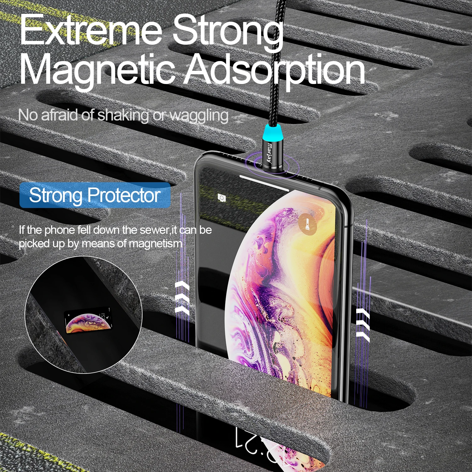 Mагнитный кабель Marjay для быстрой зарядки Micro usb type C iPhone samsung Xiaomi Мобильный телефон